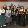 2009 Class of Inductees and those accepting for them with president Van Den Heuvel. 