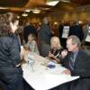 Guests signing in at the Honors Banquet registration table.