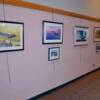 Aviation artwork of historical aircraft lined the walls at the banquet.