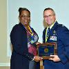 VP LeSans Alexander presents Jason Pennypacker with his DAHF medallion & plaque