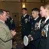 The Delaware Military Academy Color Guard get last-minute instructions