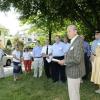 Hugh, Horning, President of the Delaware Aviation Hall of Fame (DAHF), welcomes attendees to the dedication ceremony.